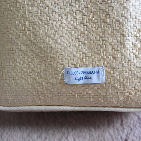 Dolce & Gabbana Light Blue Beach Summer Straw Tote Shopper Travel Bag - Picture 3 of 5